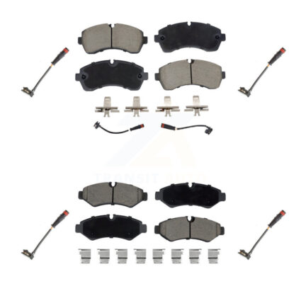 Front Rear Ceramic Brake Pad & Extra Wear Sensor Kit For Mercedes-Benz Sprinter 2500 1500 KCW-101097