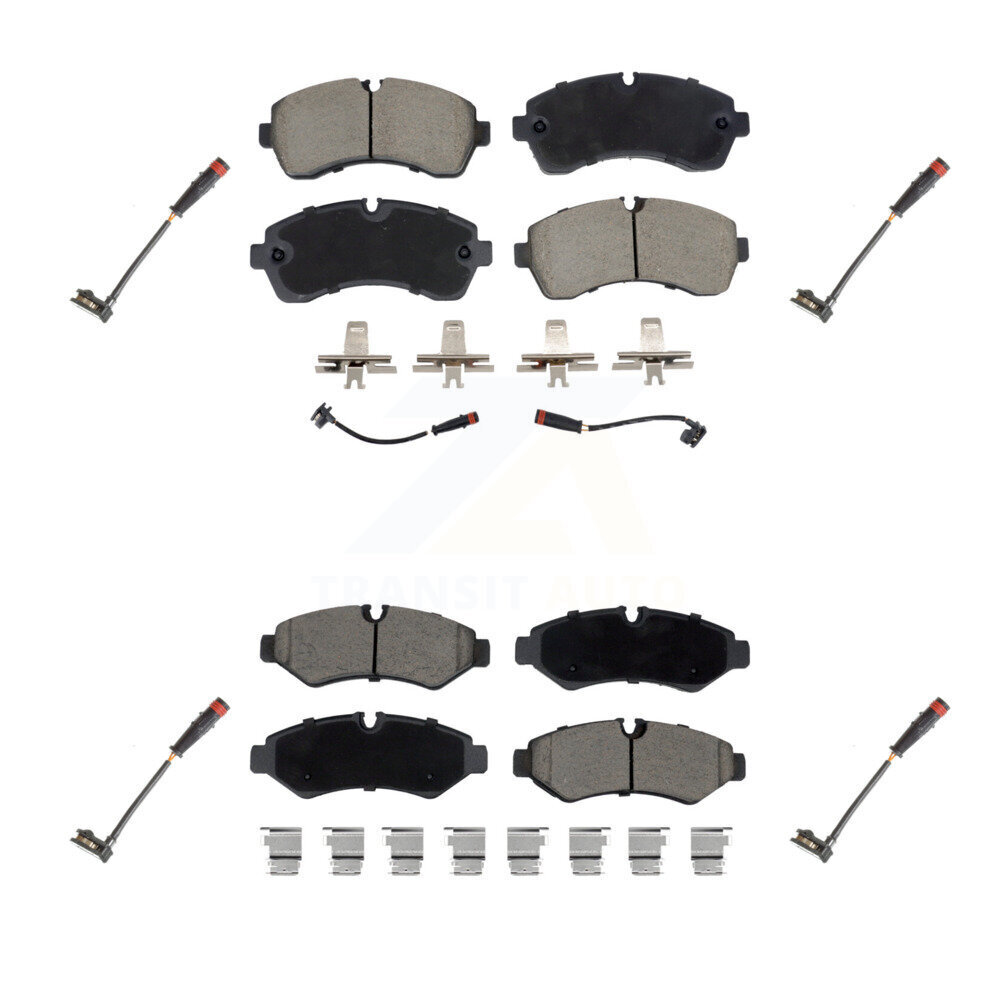 Front Rear Ceramic Brake Pad & Extra Wear Sensor Kit For Mercedes-Benz Sprinter 2500 1500 KCW-101097