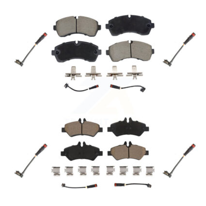 Front Rear Ceramic Disc Brake Pad Extra Wear Sensor Kit For 2009 Dodge Sprinter 3500 3.0L KCW-101098