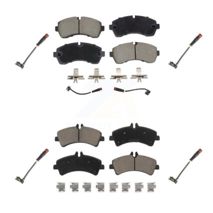 Front Rear Ceramic Disc Brake Pad Extra Wear Sensor Kit For 2009 Dodge Sprinter 3500 3.0L KCW-101099