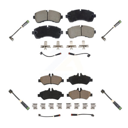 Front Rear Ceramic Disc Brake Pad & Extra Wear Sensor Kit For Mercedes-Benz Sprinter 3500 KCW-101106