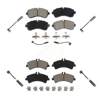 Front Rear Ceramic Brake Pad Extra Wear Sensor Kit For Mercedes-Benz Sprinter 3500 3500XD KCW-101107