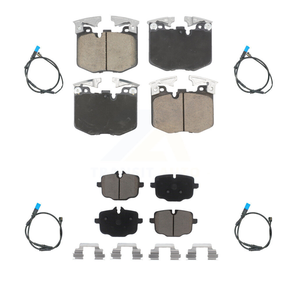 Front Rear Ceramic Disc Brake Pads And Wear Sensors Kit For BMW X3 KCW-101112