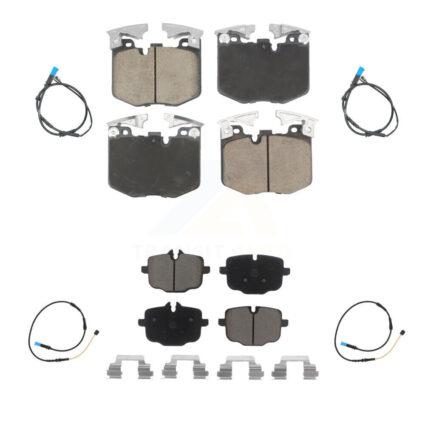 Front Rear Ceramic Brake Pad & Wear Sensor Kit For 2019 BMW X4 With Blue Painted Calipers KCW-101113