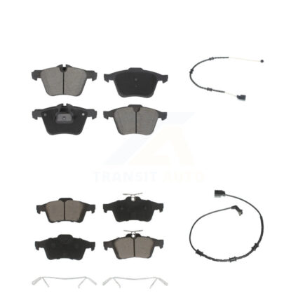 Front Rear Ceramic Brake Pad Wear Sensor Kit For Jaguar XJ Base L Portfolio with RWD 3.0L KCW-101119