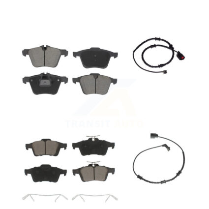 Front Rear Ceramic Brake Pad Wear Sensor Kit For Jaguar XJ Base L Portfolio with AWD 3.0L KCW-101120