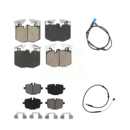 Front Rear Ceramic Brake Pad & Wear Sensor Kit For 2019 BMW X4 With Blue Painted Calipers KCW-101130