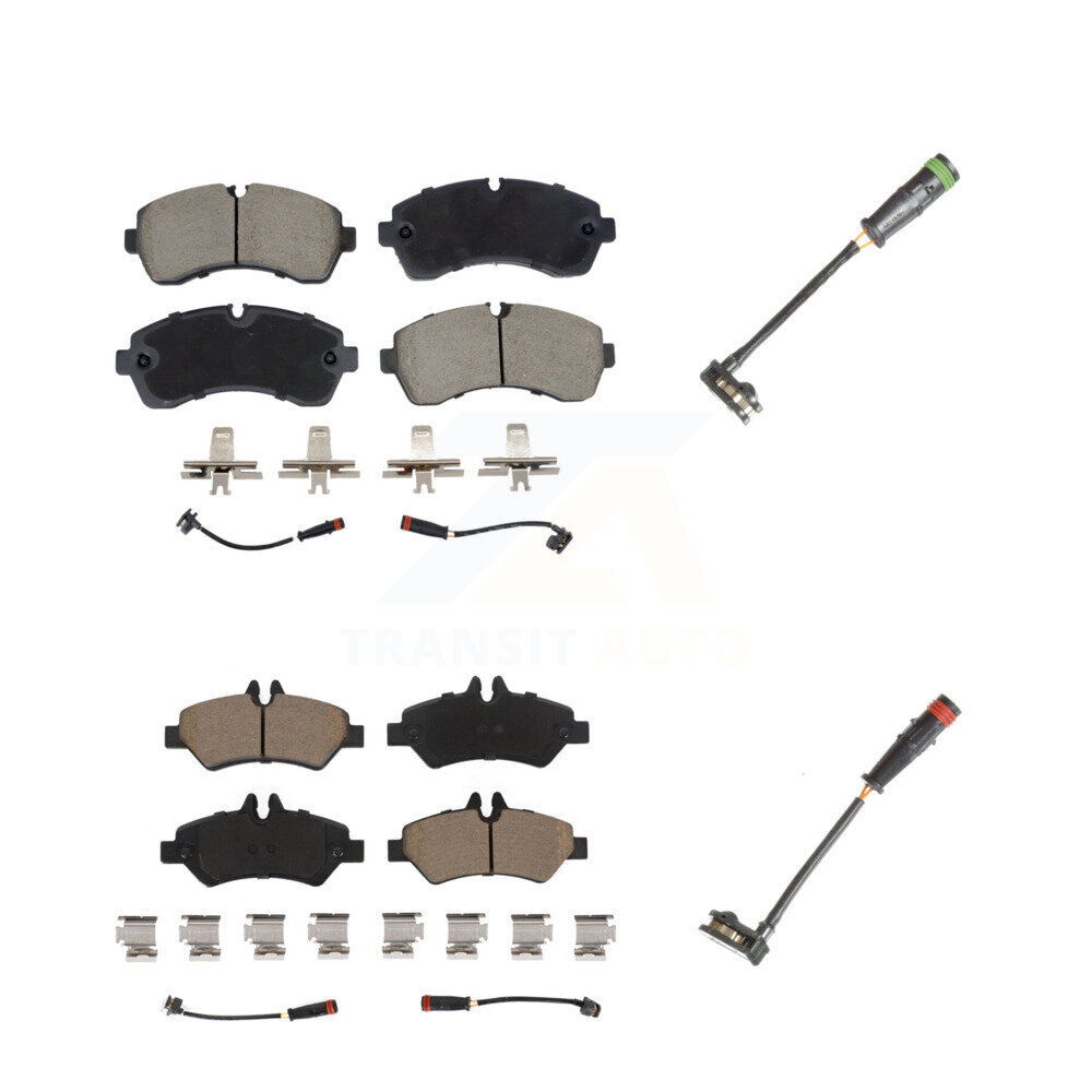 Front Rear Ceramic Disc Brake Pad & Extra Wear Sensor Kit For Mercedes-Benz Sprinter 3500 KCW-101147