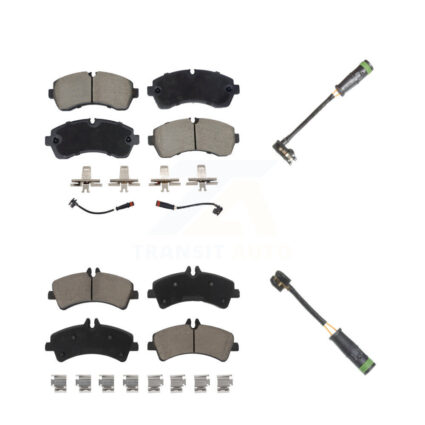 Front Rear Ceramic Brake Pad Extra Wear Sensor Kit For Mercedes-Benz Sprinter 3500 3500XD KCW-101148