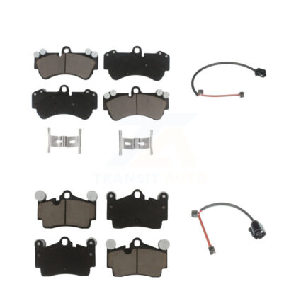 Front Rear Ceramic Disc Brake Pads And Wear Sensors Kit For Porsche Cayenne KCW-101158