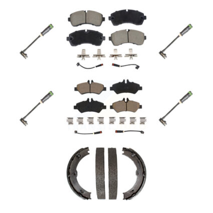 Front Rear Ceramic Brake Pad & Extra Wear Sensor Kit (7Pc) For Freightliner Sprinter 3500 KCW-101268