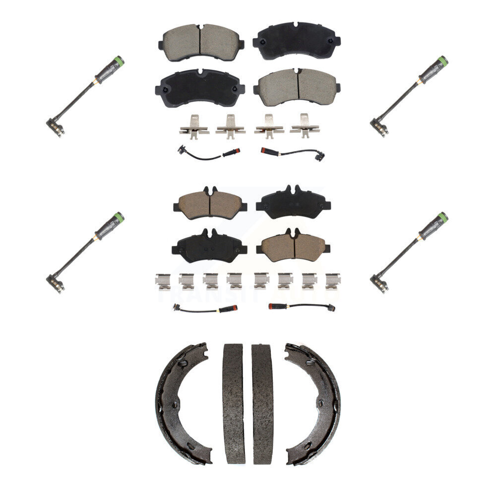 Front Rear Ceramic Brake Pad & Extra Wear Sensor Kit (7Pc) For Freightliner Sprinter 3500 KCW-101268