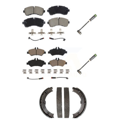 Front Rear Ceramic Brake Pad & Extra Wear Sensor Kit (5Pc) For Freightliner Sprinter 3500 KCW-101271