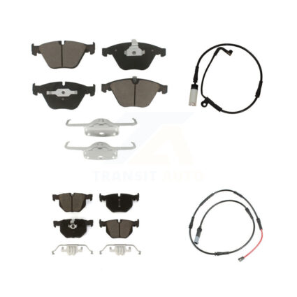 Front Rear Ceramic Disc Brake Pads And Wear Sensor Kit For 2009-2010 BMW 528i xDrive 3.0L KCW-101276