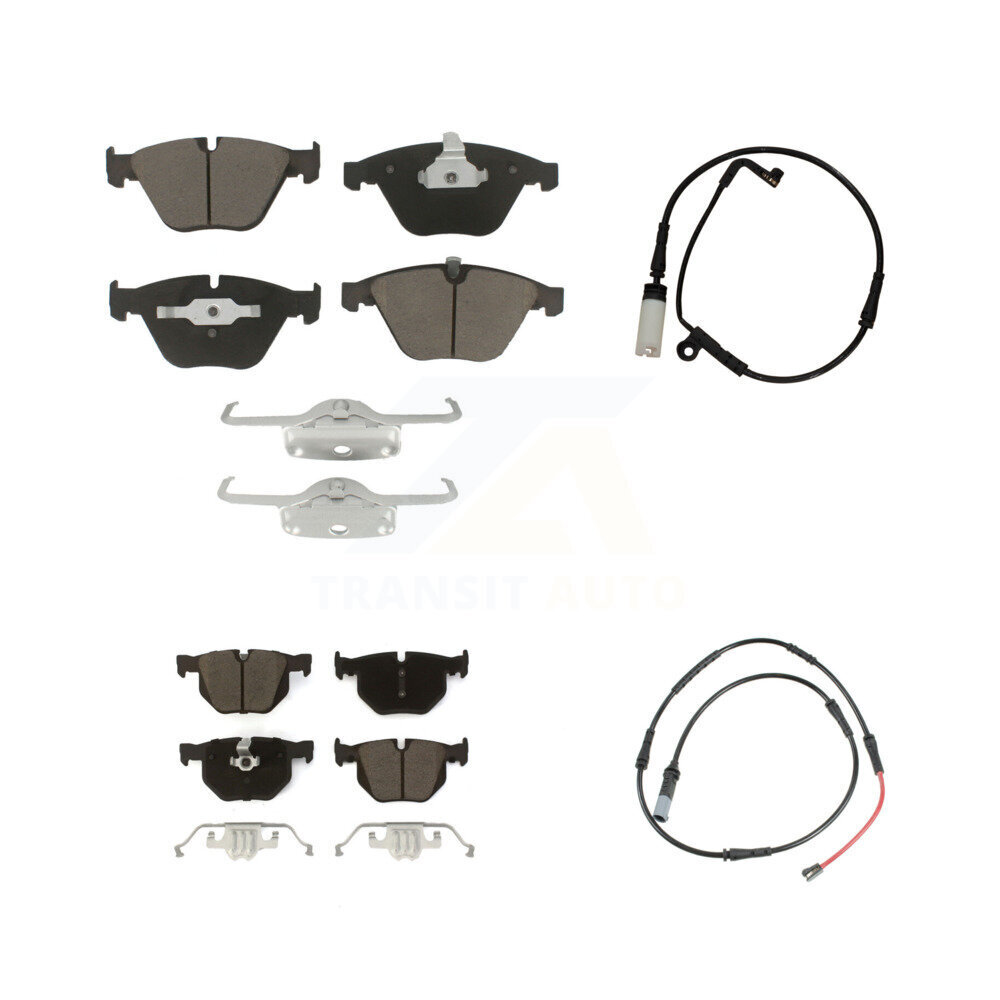 Front Rear Ceramic Disc Brake Pads And Wear Sensor Kit For 2009-2010 BMW 528i xDrive 3.0L KCW-101276