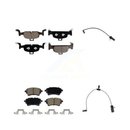 Front Rear Ceramic Disc Brake Pads And Wear Sensors Kit For Audi A6 Quattro 2.0L KCW-101282