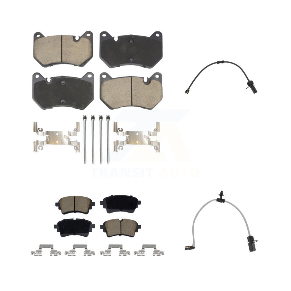 Front Rear Ceramic Disc Brake Pads And Wear Sensors Kit For 2021 Audi Q5 2.0L KCW-101287