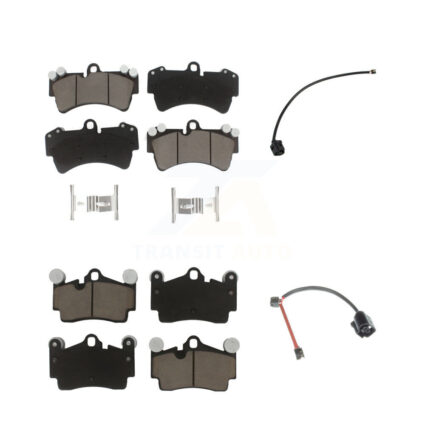 Front Rear Ceramic Brake Pad And Wear Sensor Kit For Audi Q7 with Composite KCW-101290