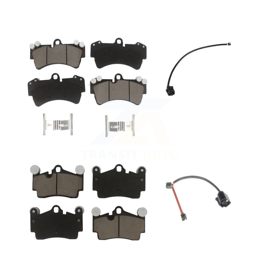 Front Rear Ceramic Brake Pad And Wear Sensor Kit For Audi Q7 with Composite KCW-101290