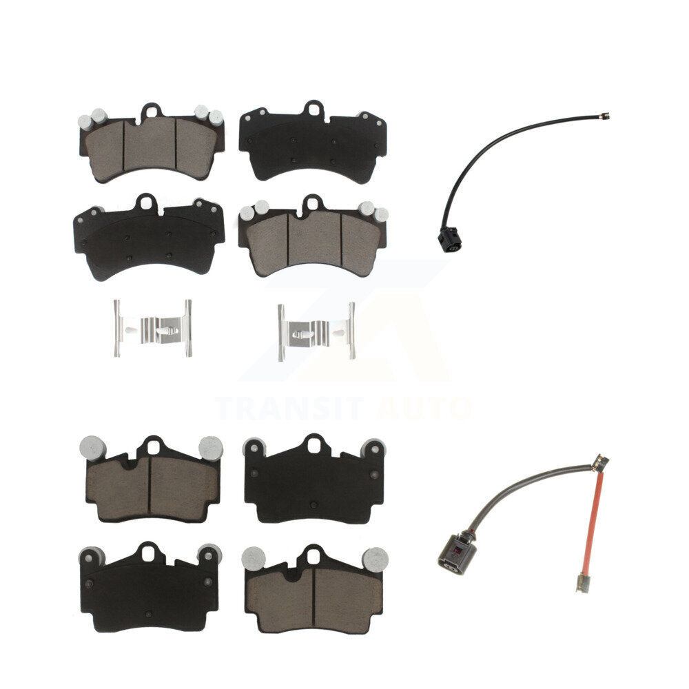 Front Rear Ceramic Brake Pad And Wear Sensor Kit For Audi Q7 with Composite KCW-101291