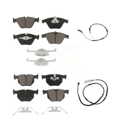 Front Rear Ceramic Disc Brake Pad And Wear Sensor Kit For 2013 BMW X1 xDrive35i with 3.0L KCW-101294