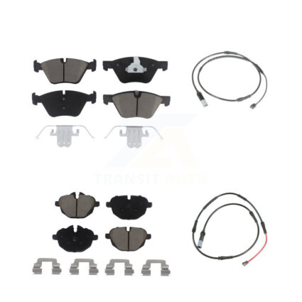 Front Rear Ceramic Disc Brake Pads And Wear Sensors Kit For BMW 528i KCW-101305