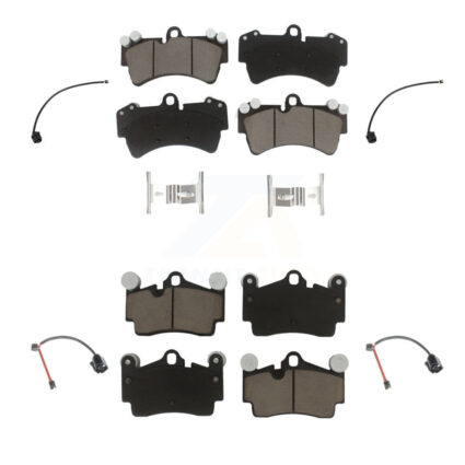 Front Rear Ceramic Brake Pad And Wear Sensor Kit For Audi Q7 with Composite KCW-101314