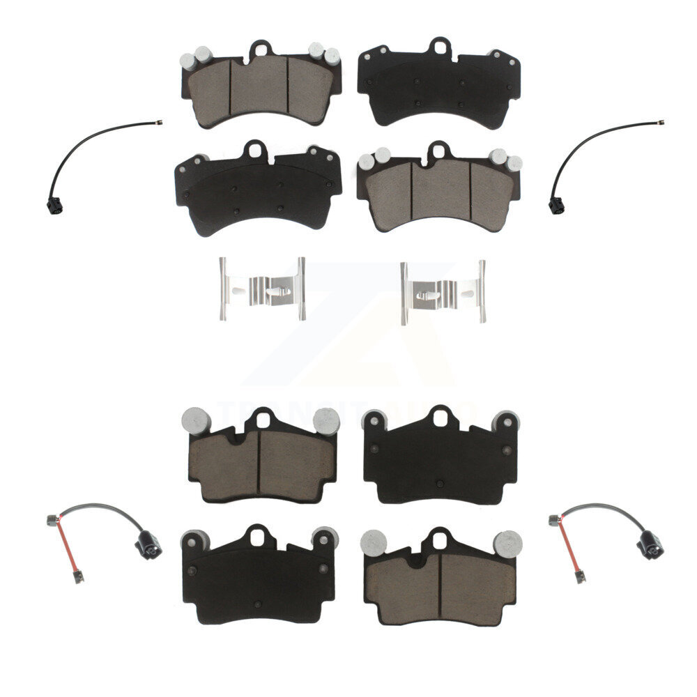 Front Rear Ceramic Brake Pad And Wear Sensor Kit For Audi Q7 with Composite KCW-101314