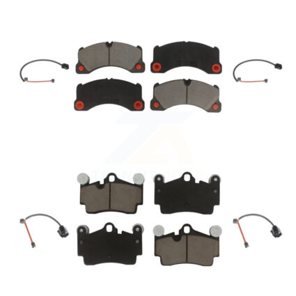 Front Rear Ceramic Disc Brake Pads And Wear Sensors Kit For Porsche Cayenne KCW-101316
