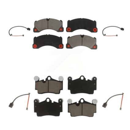 Front Rear Ceramic Disc Brake Pads And Wear Sensors Kit For Porsche Cayenne KCW-101317