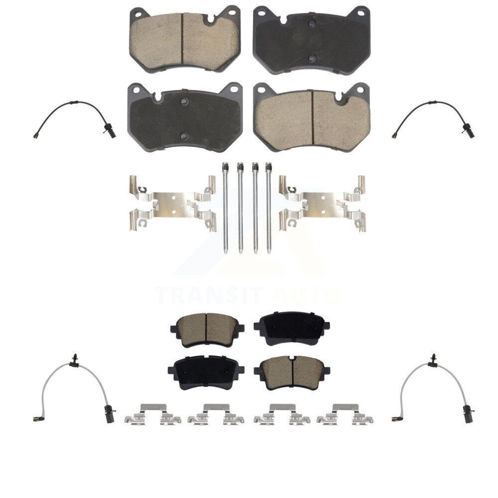 Front Rear Ceramic Disc Brake Pads And Wear Sensors Kit For 2021 Audi Q5 2.0L KCW-101325
