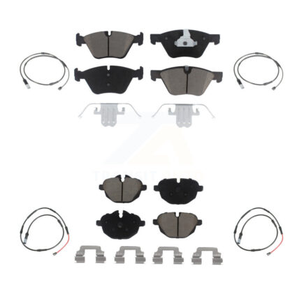Front Rear Ceramic Disc Brake Pads And Wear Sensors Kit For BMW 528i KCW-101330