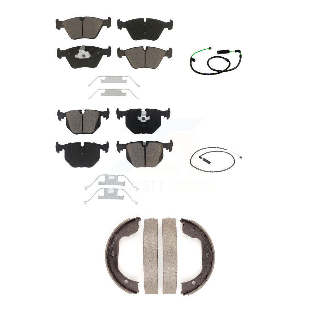 Front Rear Ceramic Disc Brake Pads And Wear Sensors Kit (5Pc) For BMW X3 3.0L KCW-101341