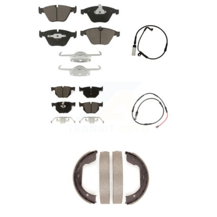 Front Rear Ceramic Brake Pad And Wear Sensor Kit (5Pc) For 2009-2010 BMW 528i xDrive 3.0L KCW-101343