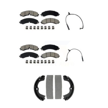 Front Rear Ceramic Brake Pads Wear Sensor Kit (5Pc) For GMC Chevrolet Sierra 2500 HD 3500 KCW-101344