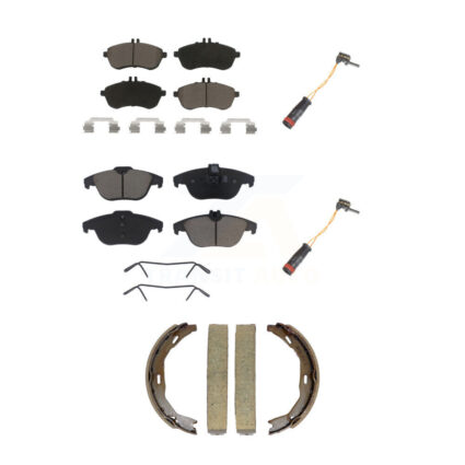 Front Rear Ceramic Disc Brake Pads Wear Sensor Kit (5Pc) For Mercedes-Benz C300 C250 C230 KCW-101345