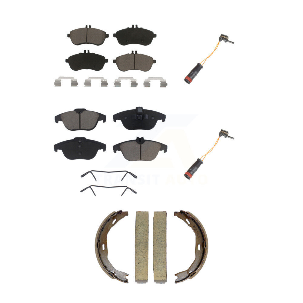 Front Rear Ceramic Disc Brake Pads Wear Sensor Kit (5Pc) For Mercedes-Benz C300 C250 C230 KCW-101345