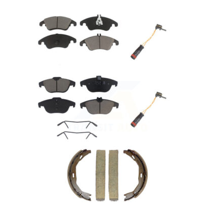 Front Rear Ceramic Brake Pads Wear Sensor Kit (5Pc) For Mercedes-Benz C300 C350 E350 E550 KCW-101346