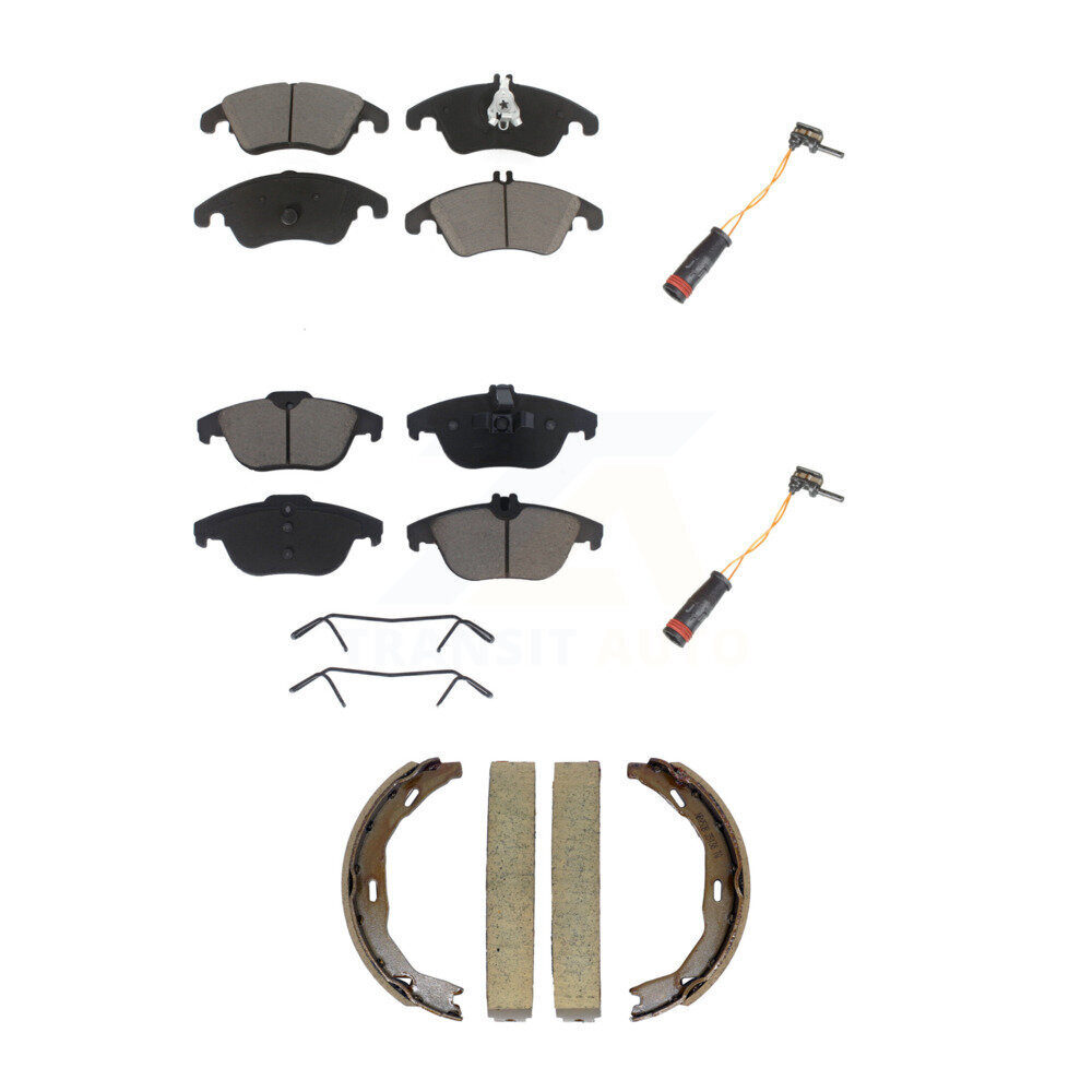 Front Rear Ceramic Brake Pads Wear Sensor Kit (5Pc) For Mercedes-Benz C300 C350 E350 E550 KCW-101346