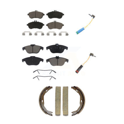Front Rear Ceramic Disc Brake Pads Wear Sensor Kit (5Pc) For 2012 Mercedes-Benz C250 1.8L KCW-101347