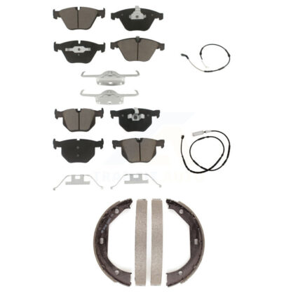 Front Rear Ceramic Brake Pads & Wear Sensor Kit (5Pc) For 2013 BMW X1 xDrive35i with 3.0L KCW-101350