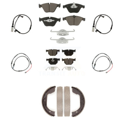 Front Rear Ceramic Brake Pad And Wear Sensor Kit (7Pc) For 2009-2010 BMW 528i xDrive 3.0L KCW-101359
