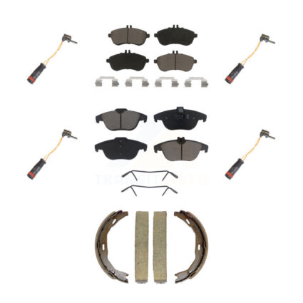 Front Rear Ceramic Disc Brake Pads Wear Sensor Kit (7Pc) For Mercedes-Benz C300 C250 C230 KCW-101361
