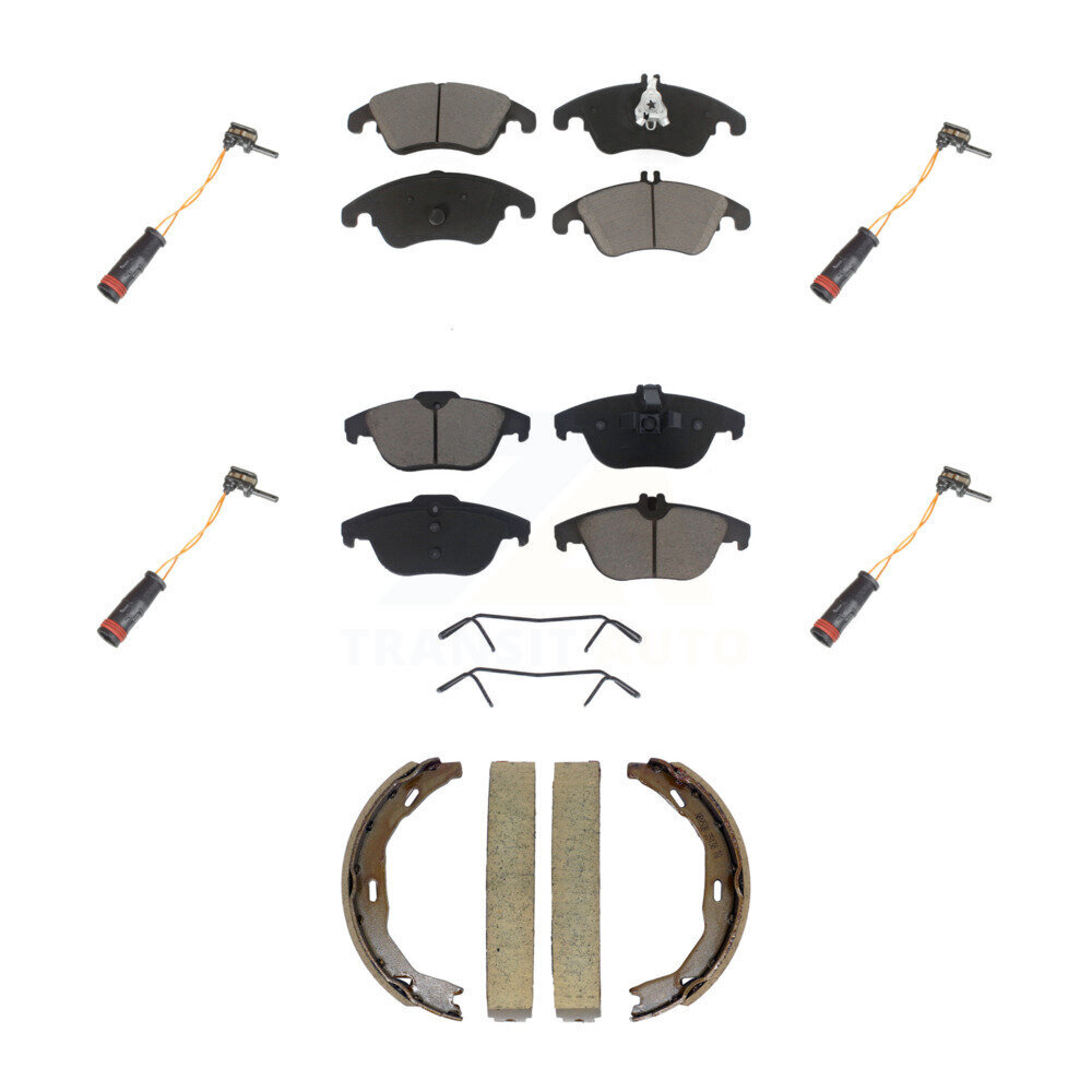 Front Rear Ceramic Brake Pads Wear Sensor Kit (7Pc) For Mercedes-Benz C300 C350 E350 E550 KCW-101362
