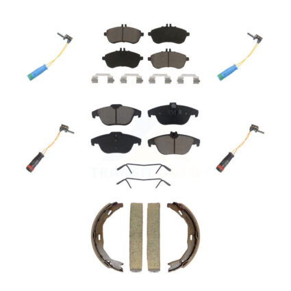 Front Rear Ceramic Disc Brake Pads Wear Sensor Kit (7Pc) For 2012 Mercedes-Benz C250 1.8L KCW-101363