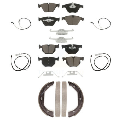 Front Rear Ceramic Brake Pads & Wear Sensor Kit (7Pc) For 2013 BMW X1 xDrive35i with 3.0L KCW-101366