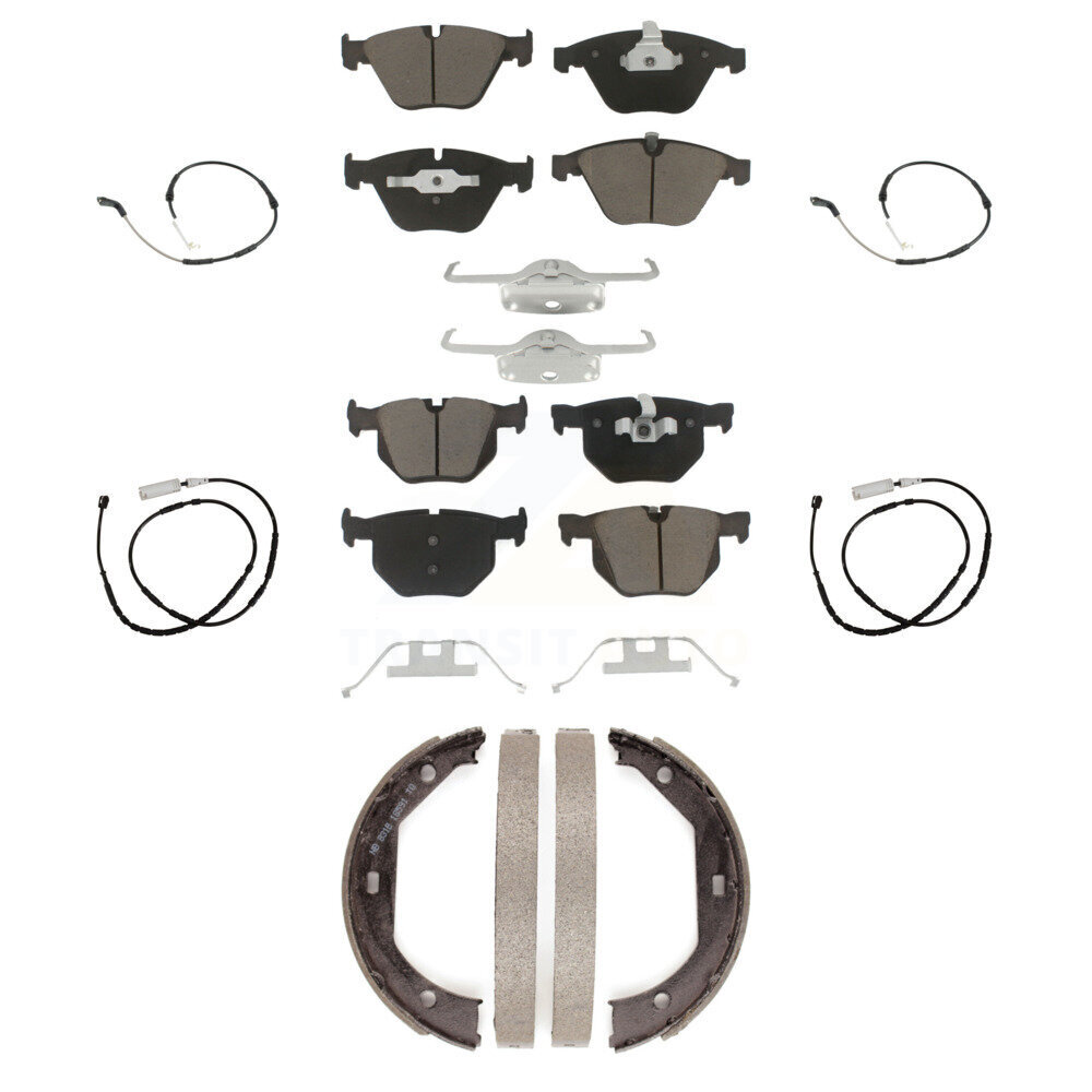 Front Rear Ceramic Brake Pads & Wear Sensor Kit (7Pc) For 2013 BMW X1 xDrive35i with 3.0L KCW-101366