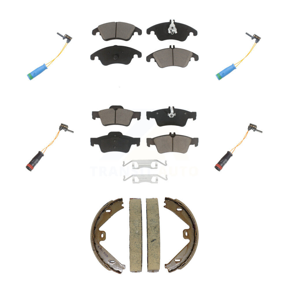 Front Rear Ceramic Disc Brake Pads And Wear Sensors Kit (7Pc) For Mercedes-Benz E400 KCW-101372