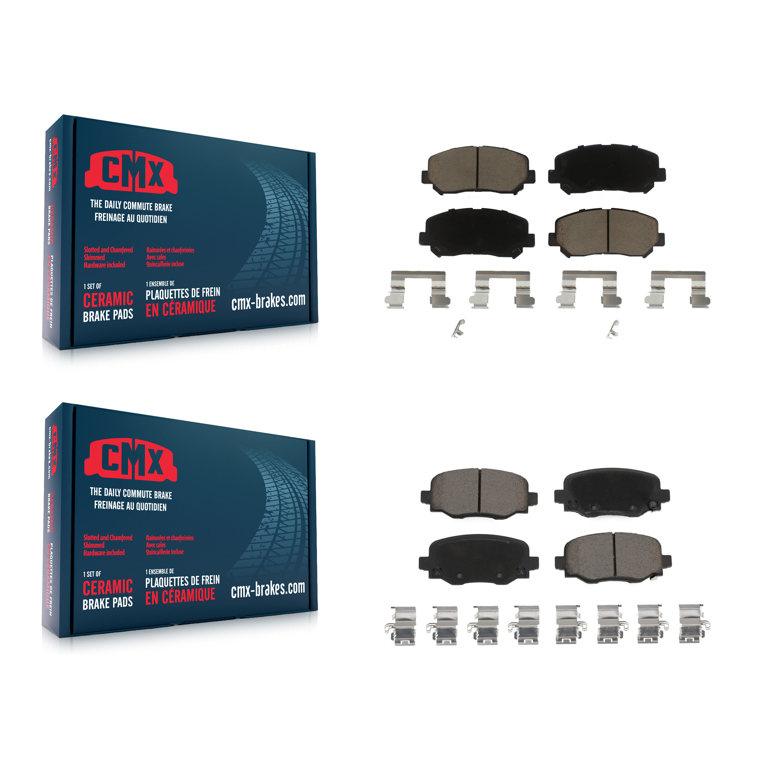 Front Rear Ceramic Brake Pads Kit For 15-17 Chrysler 200 With 305mm Diameter Rotor KCX-100012