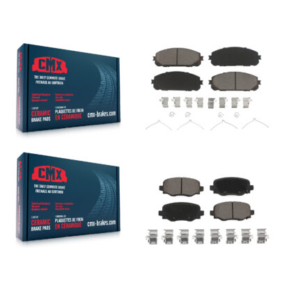 Front Rear Ceramic Brake Pads Kit For 2014-2022 Jeep Cherokee With Dual Piston Caliper KCX-100013